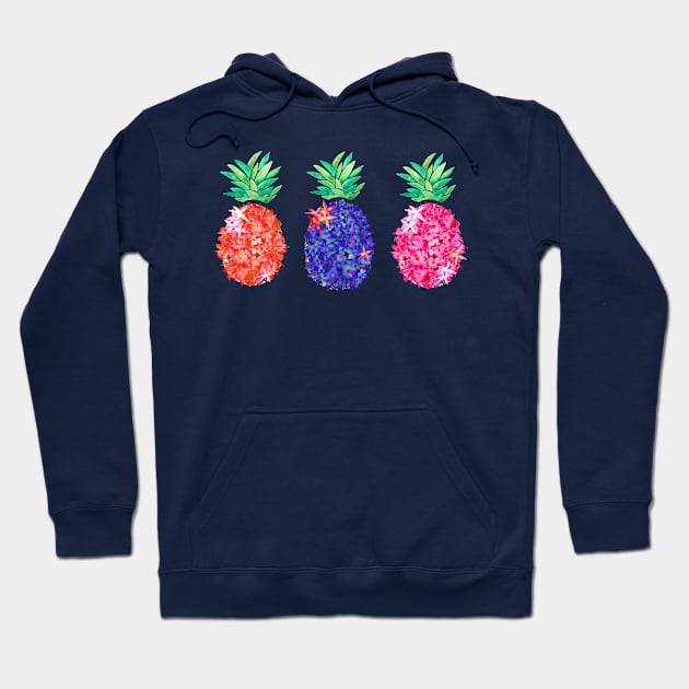 Floral Pineapples Hoodie by AmayaBrydon